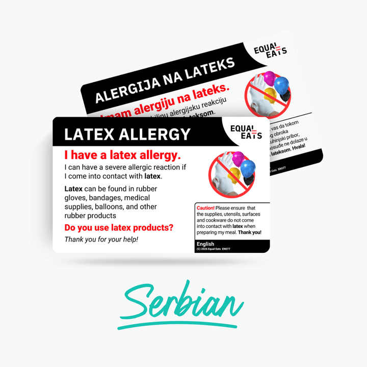 Serbian Latex Allergy Card