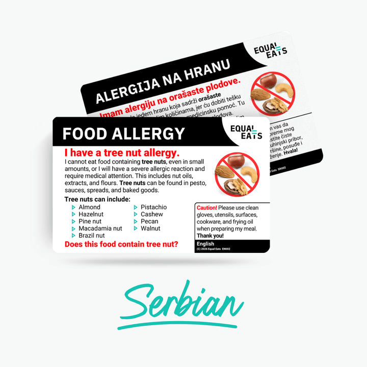 Serbian Tree Nut Allergy Card