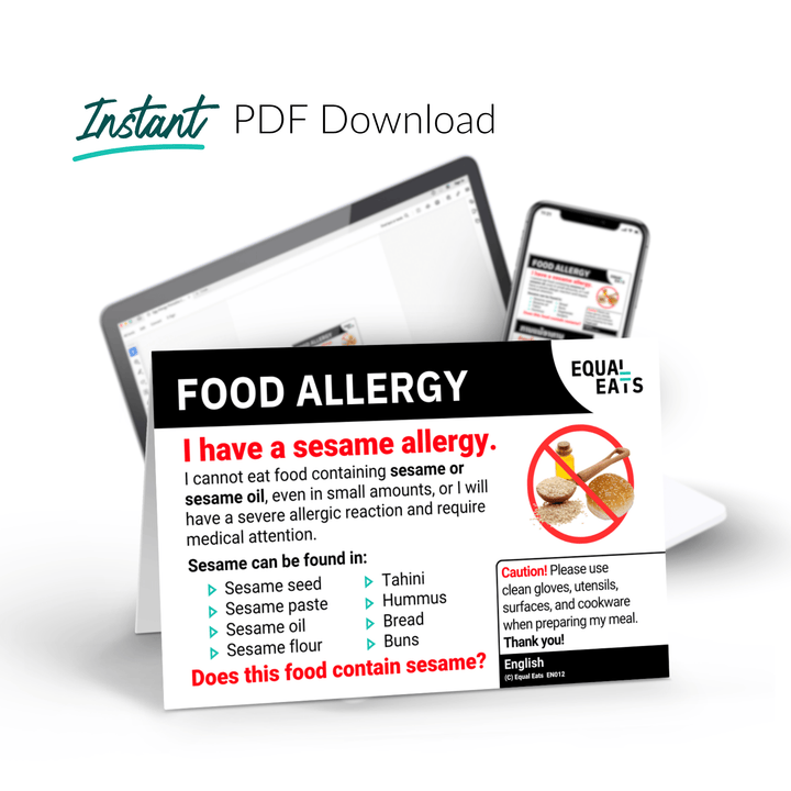 Seed Allergy Printable Card (PDF Download)