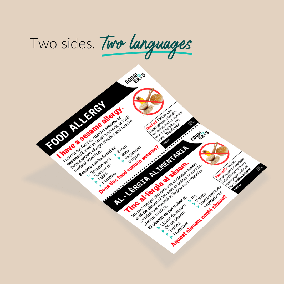 Sesame Allergy Printable Card (PDF Download)