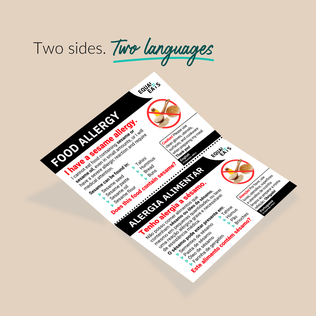Seed Allergy Printable Card (PDF Download)