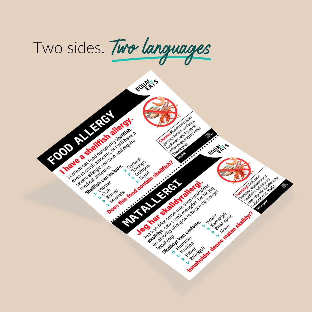 Shellfish Allergy Printable Card (PDF Download)