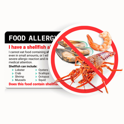 Shellfish Allergy Chef Card by Equal Eats