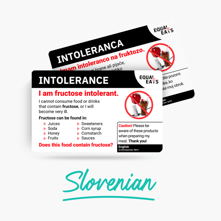 Slovenian Fructose Intolerance Card