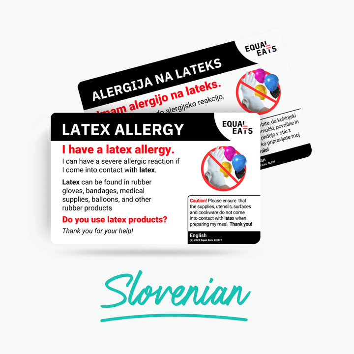 Slovenian Latex Allergy Card