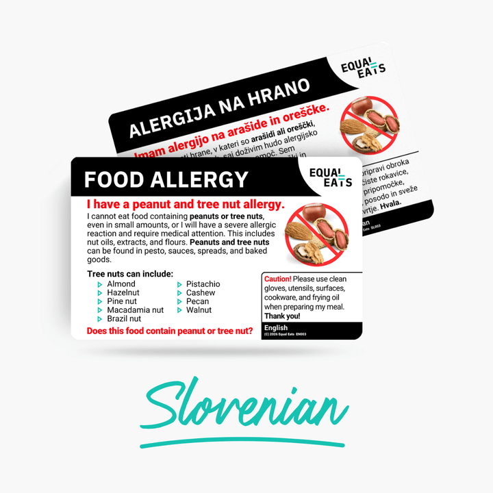 Slovenian Peanut and Tree Nut Allergy Card
