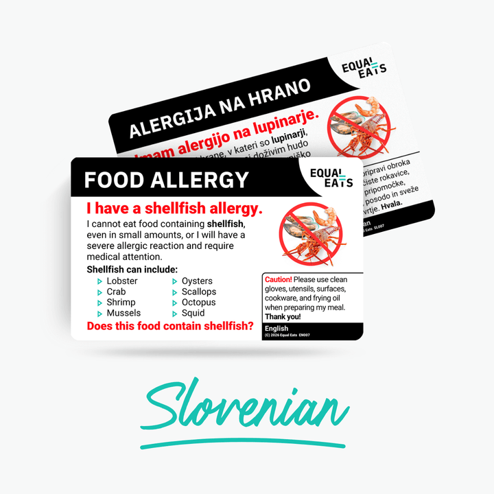 Slovenian Shellfish Allergy Card