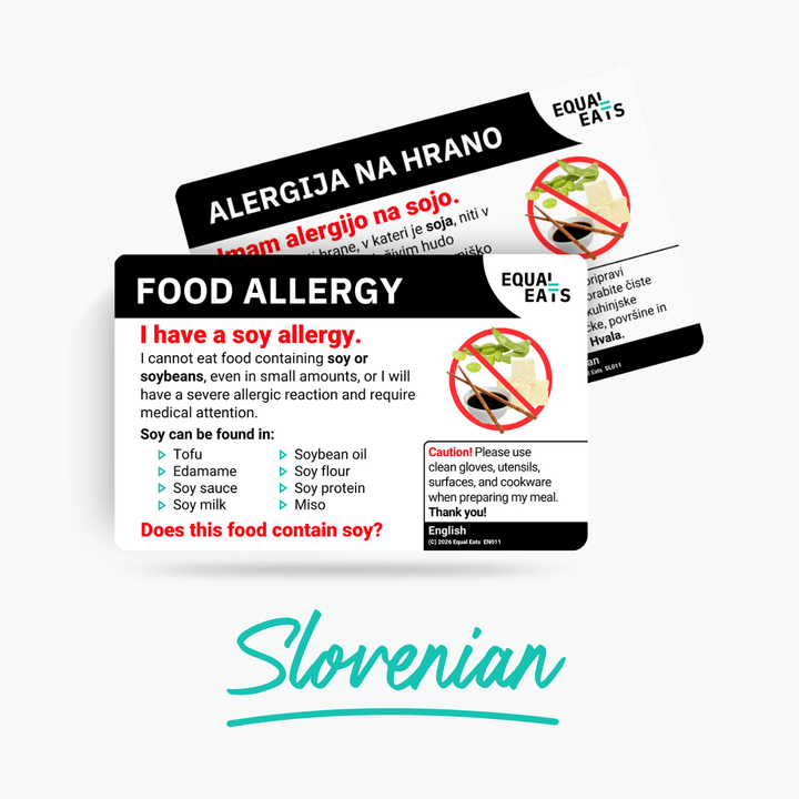 Slovenian Soy Allergy Card
