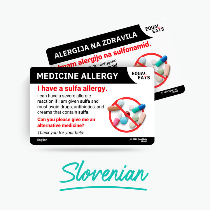 Slovenian Sulfa Allergy Card