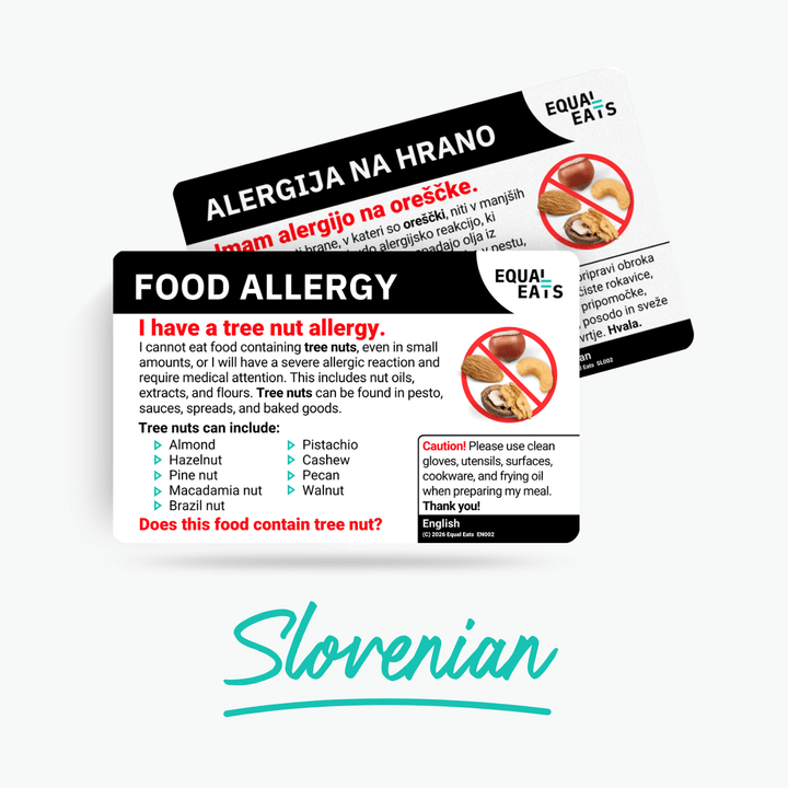 Slovenian Tree Nut Allergy Card