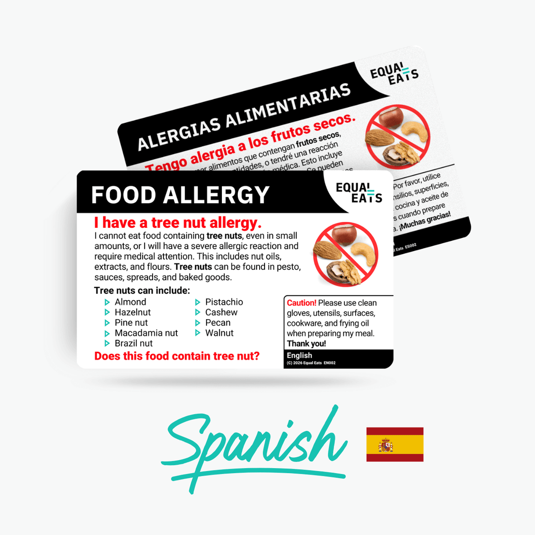 Spanish (Spain) Tree Nut Allergy Card