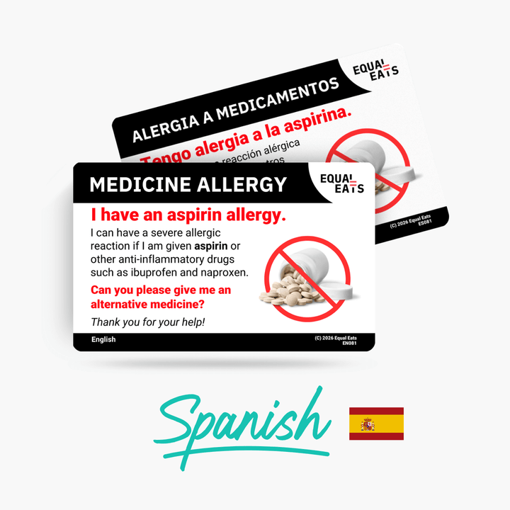 Spanish (Spain) Aspirin Allergy Card