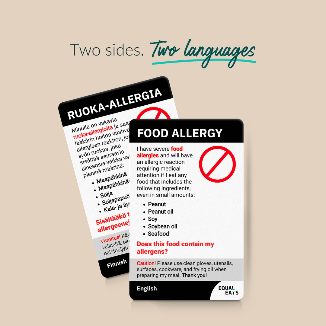 Customized Food Allergy Translation Card