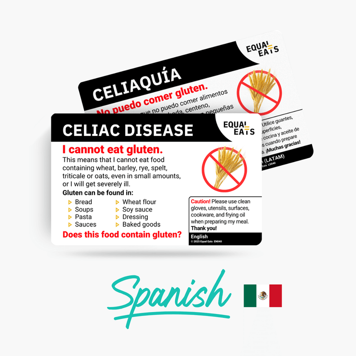 Spanish (Latin America) Celiac Disease Card