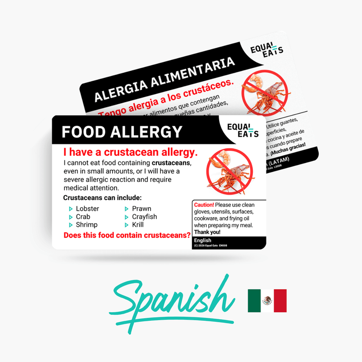 Spanish (Latin America) Crustacean Allergy Card