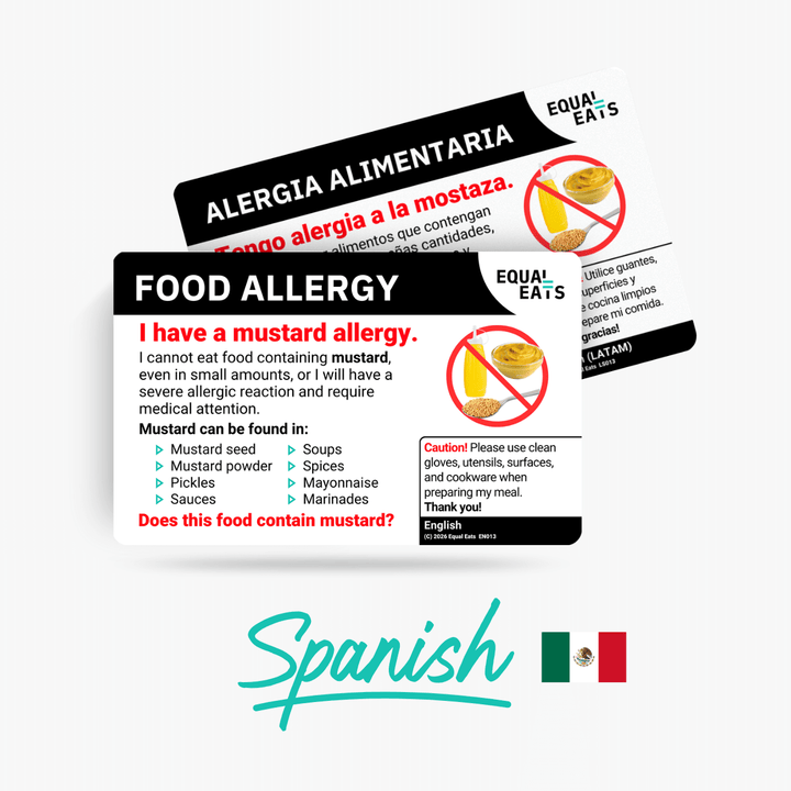 Spanish (Latin America) Mustard Allergy Card