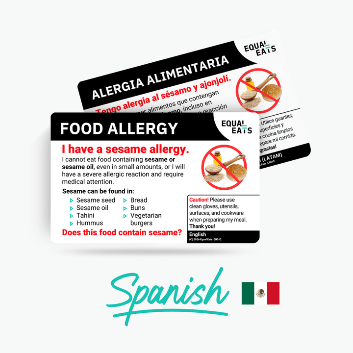 Spanish (Latin America) Sesame Allergy Card