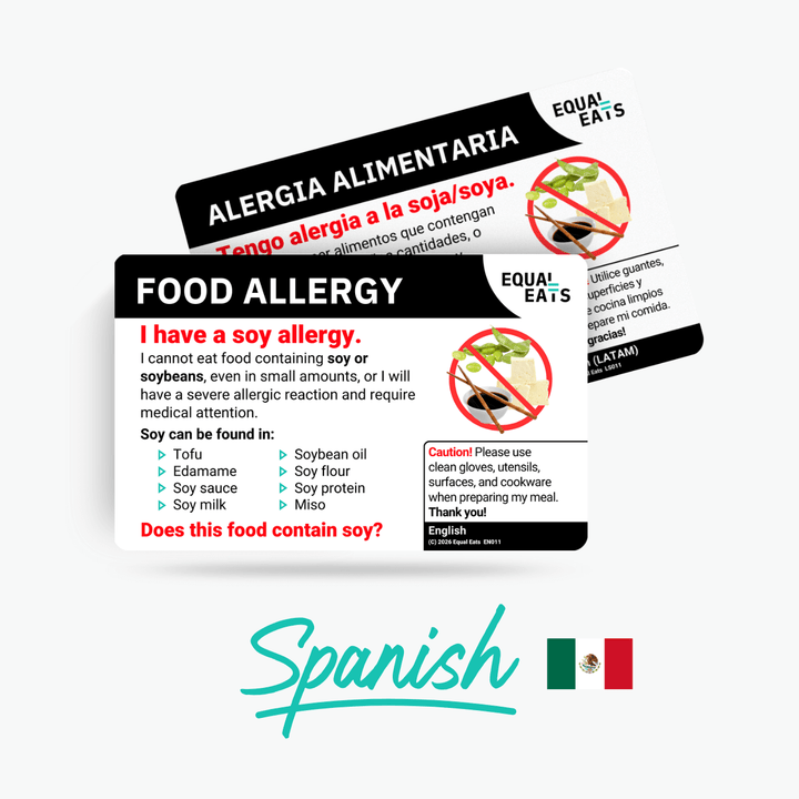 Spanish (Latin America) Soy Allergy Card