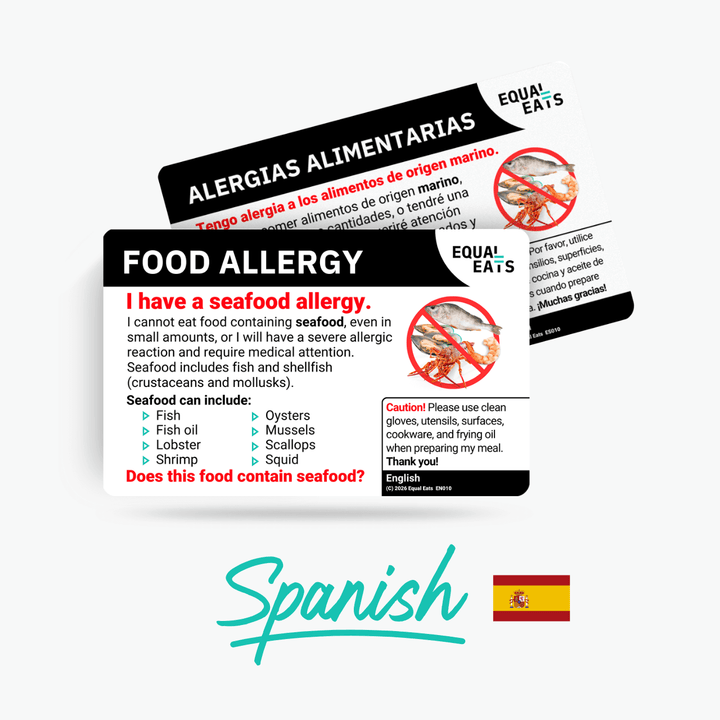 Spanish (Spain) Seafood Allergy Card