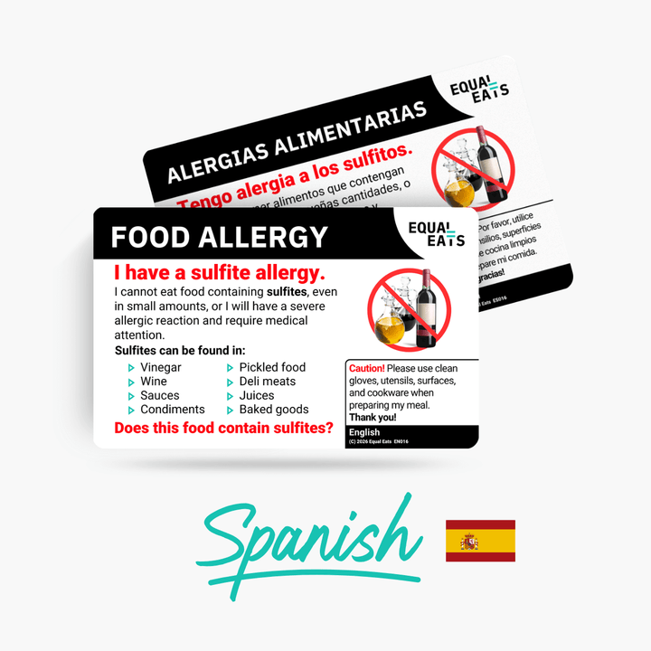 Spanish (Spain) Sulfite Allergy Card