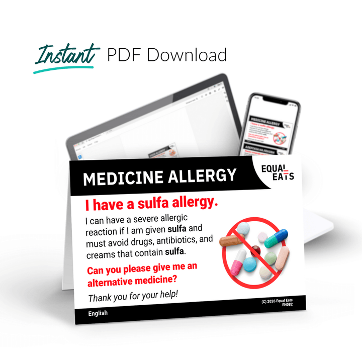 Sulfa Allergy Printable Card (PDF Download)
