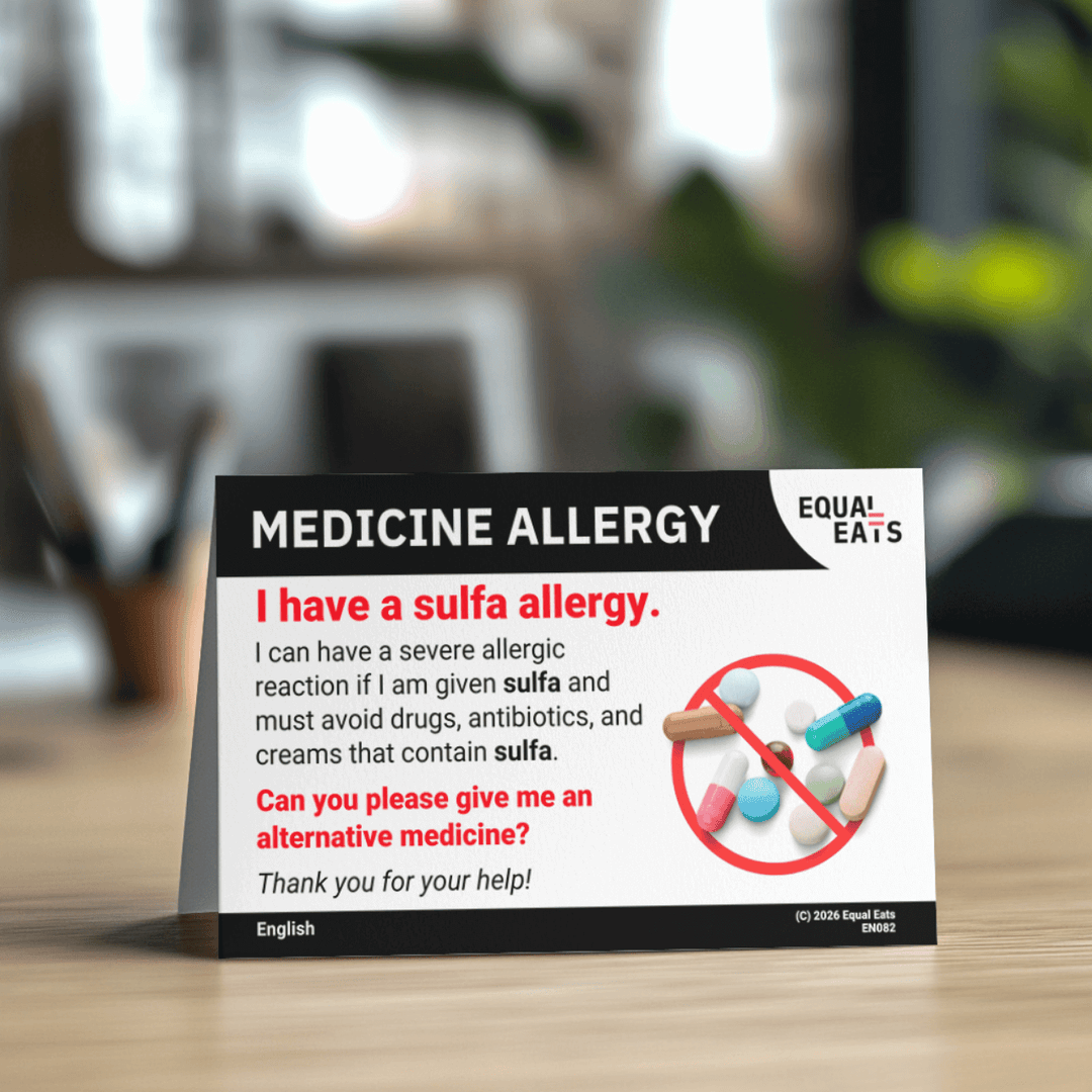 Sulfa Allergy Printable Card (PDF Download)