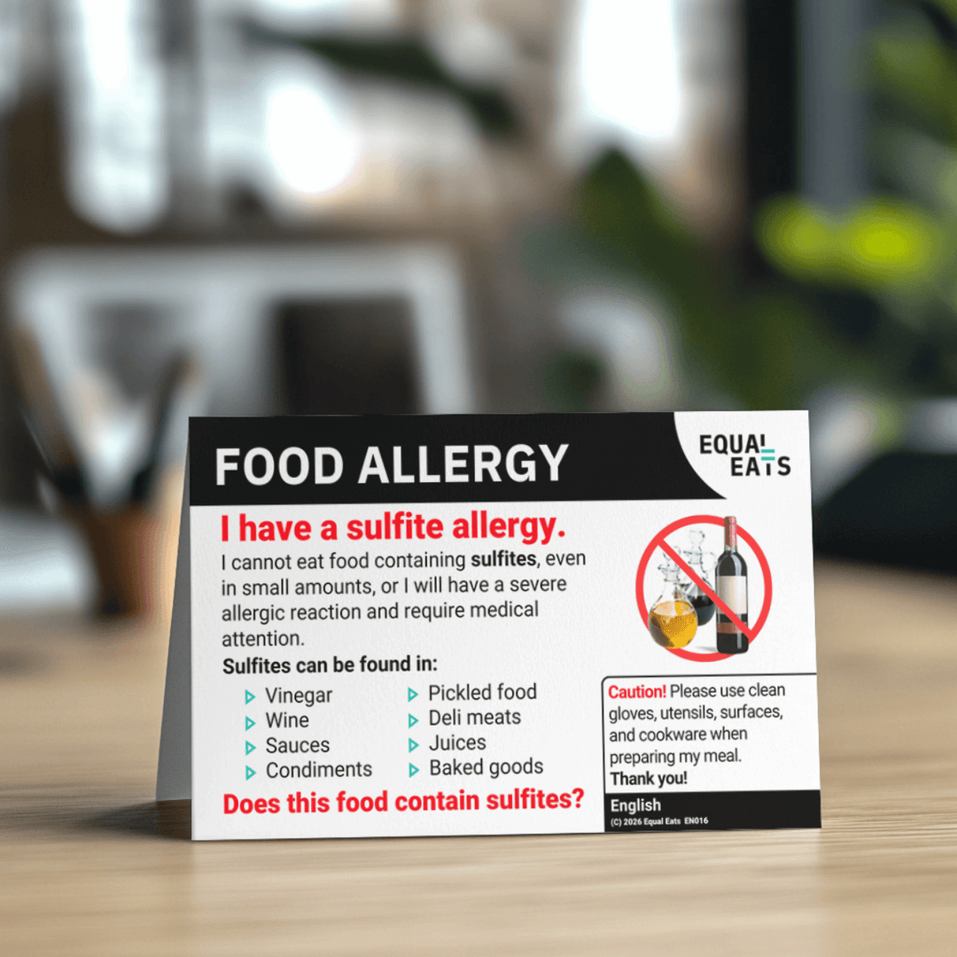 Sulfite Allergy Printable Card (PDF Download)