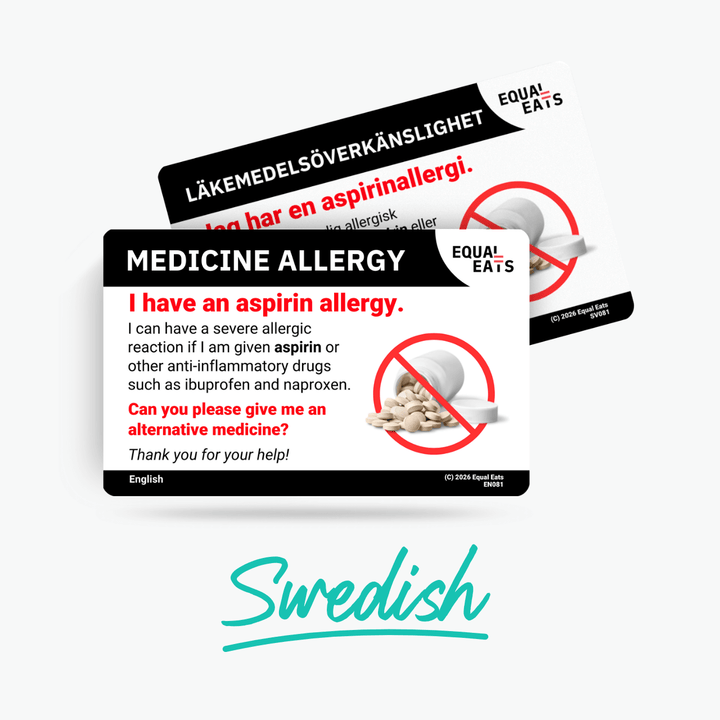 Swedish Aspirin Allergy Card