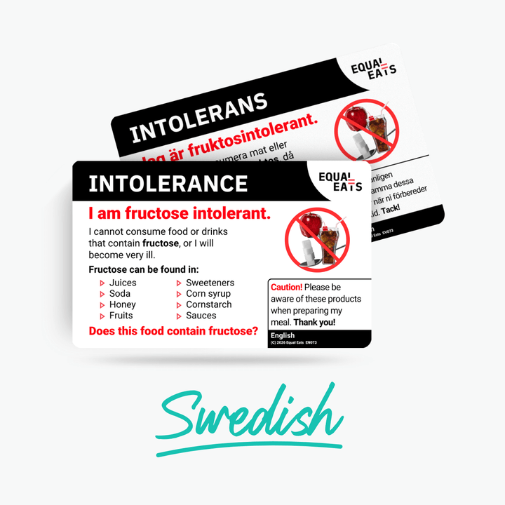 Swedish Fructose Intolerance Card