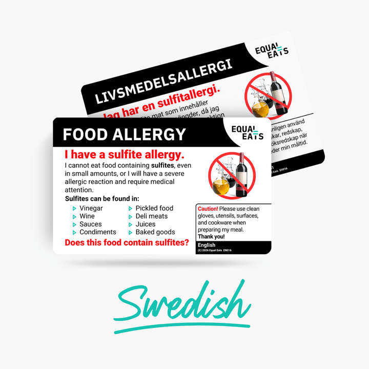Swedish Sulfite Allergy Card