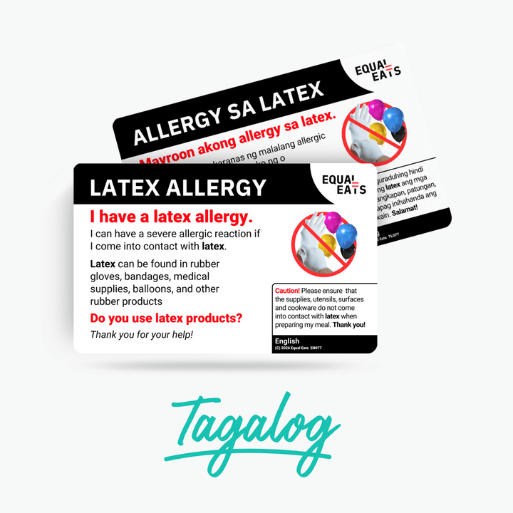 Tagalog Latex Allergy Card