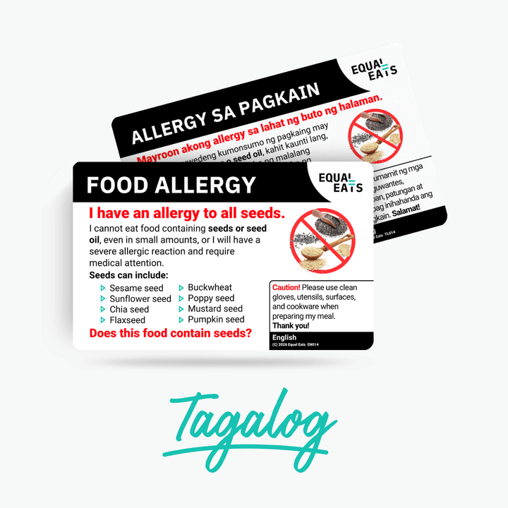 Tagalog Seed Allergy Card