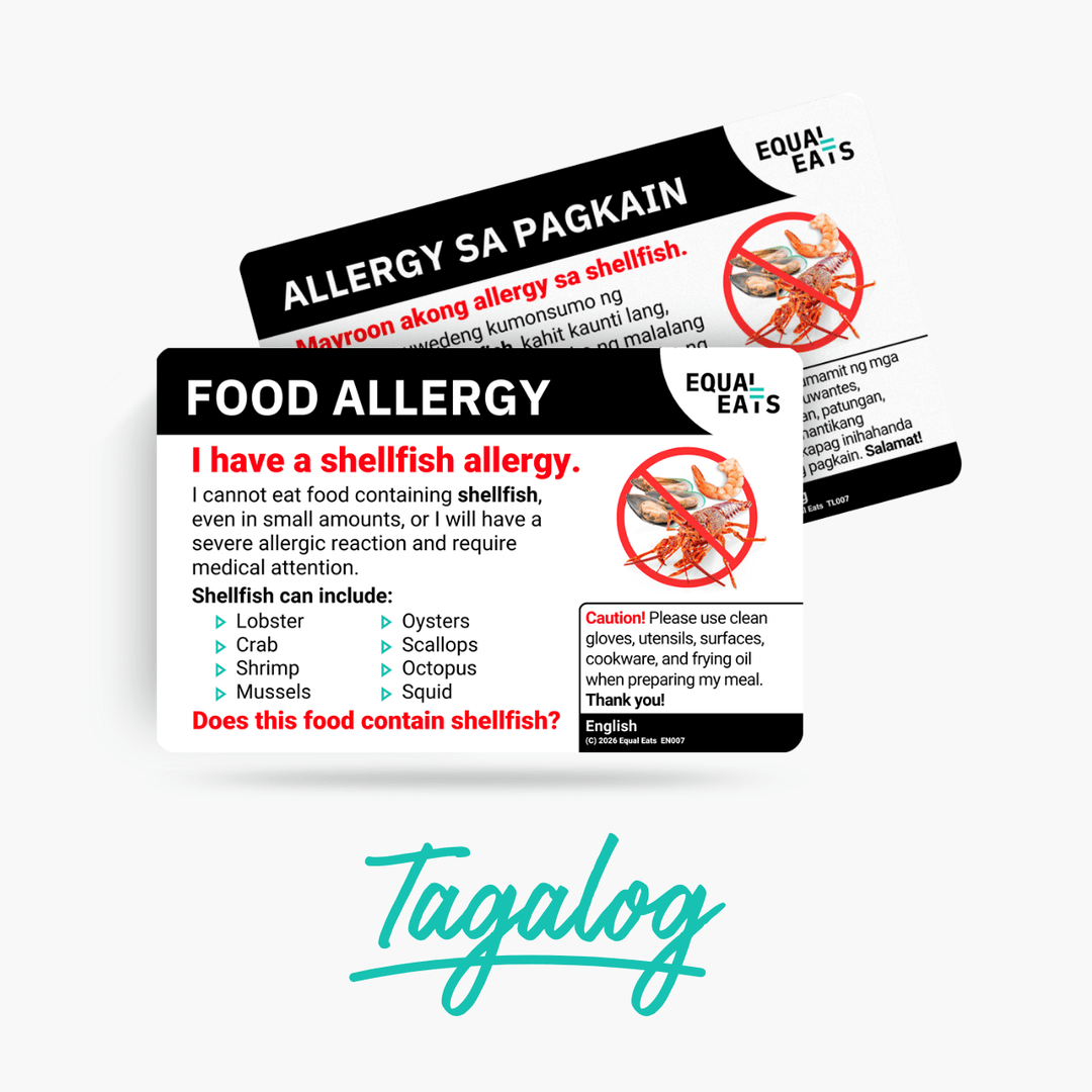 Tagalog Shellfish Allergy Card