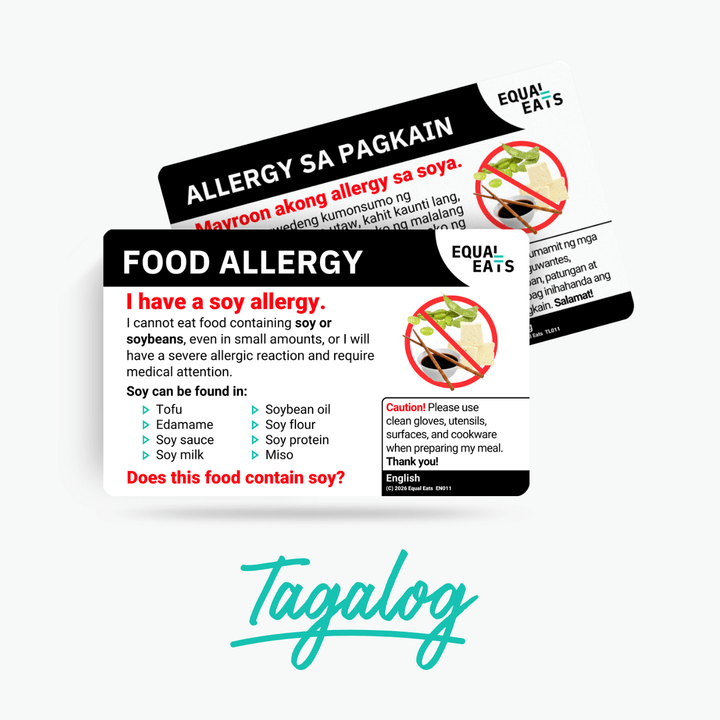 Tagalog Soy Allergy Card