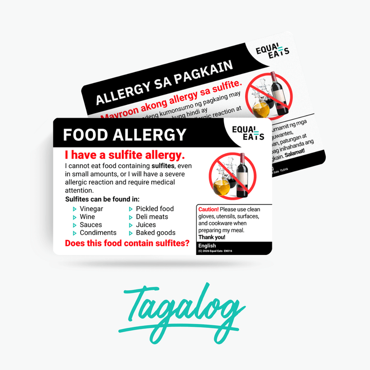 Tagalog Sulfite Allergy Card