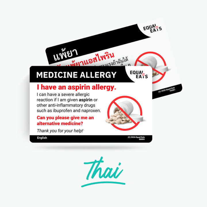 Thai Aspirin Allergy Card