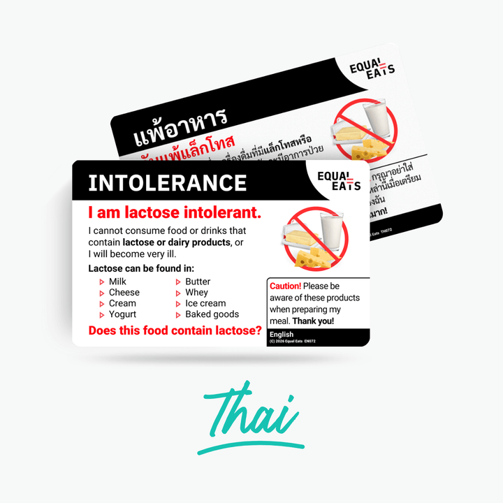 Thai Lactose Intolerance Card