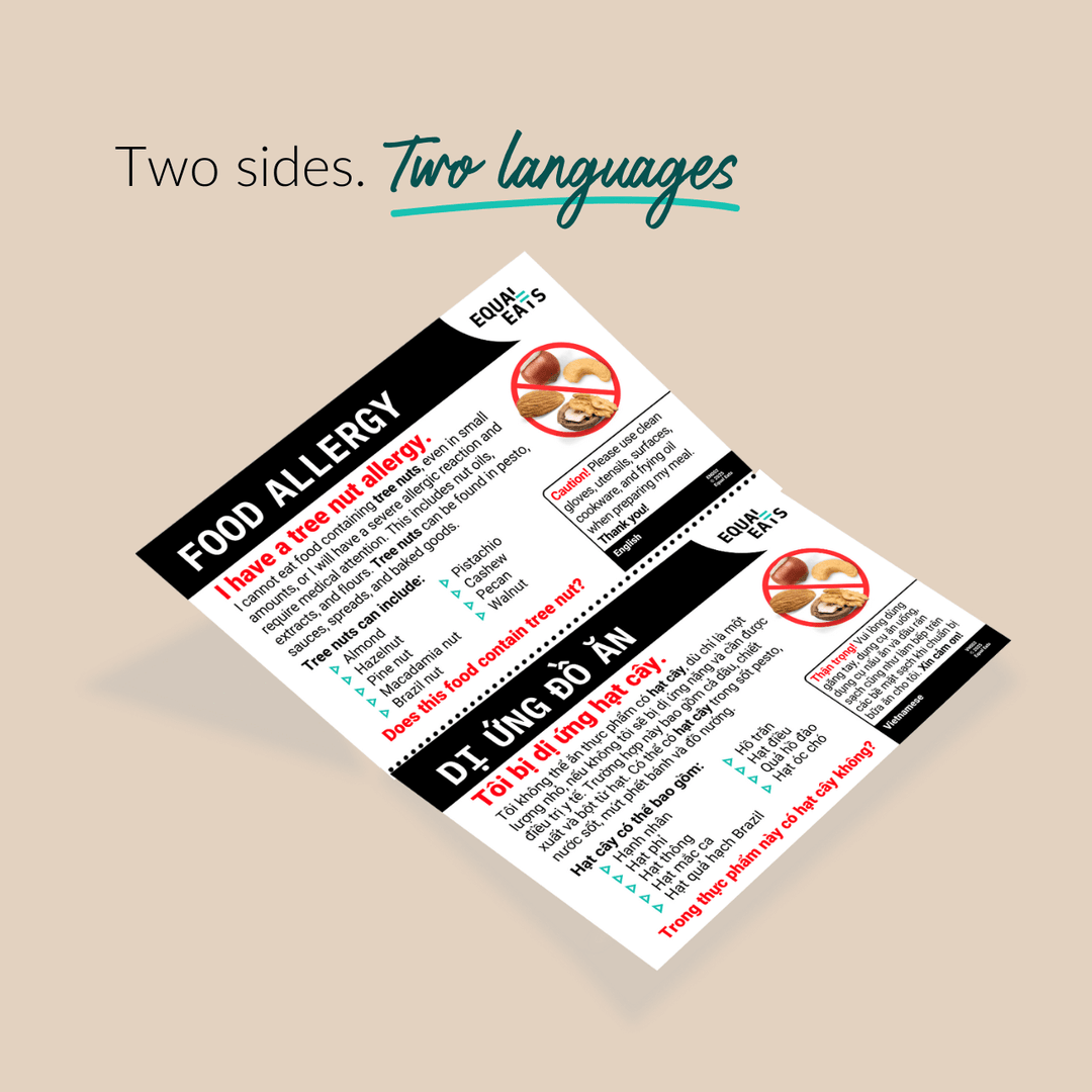 Tree Nut Allergy Printable Card (PDF Download)