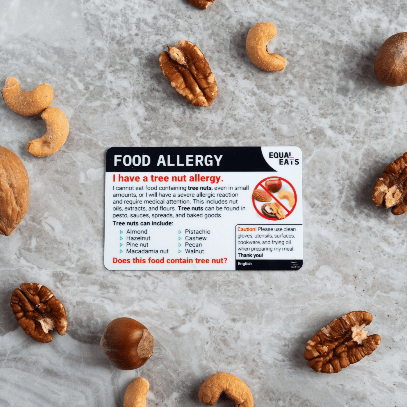 Tree Nut Allergy Translation Card