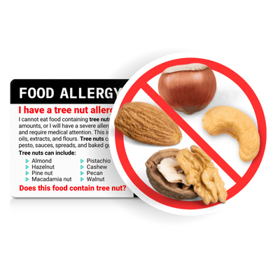 Tree Nut Allergy Translation Card for Travel by Equal Eats