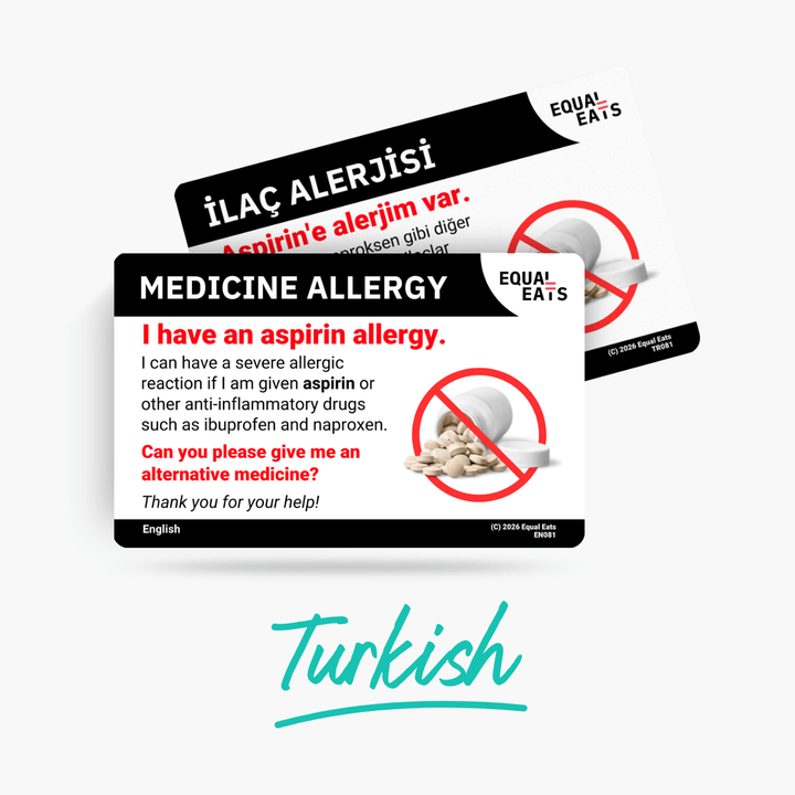 Turkish Aspirin Allergy Card