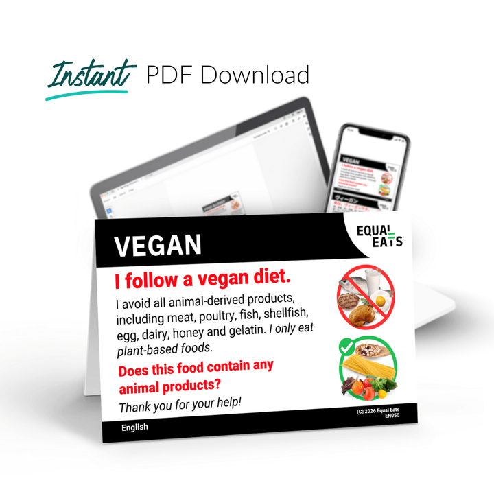 Vegan Diet Printable Card (PDF Download)