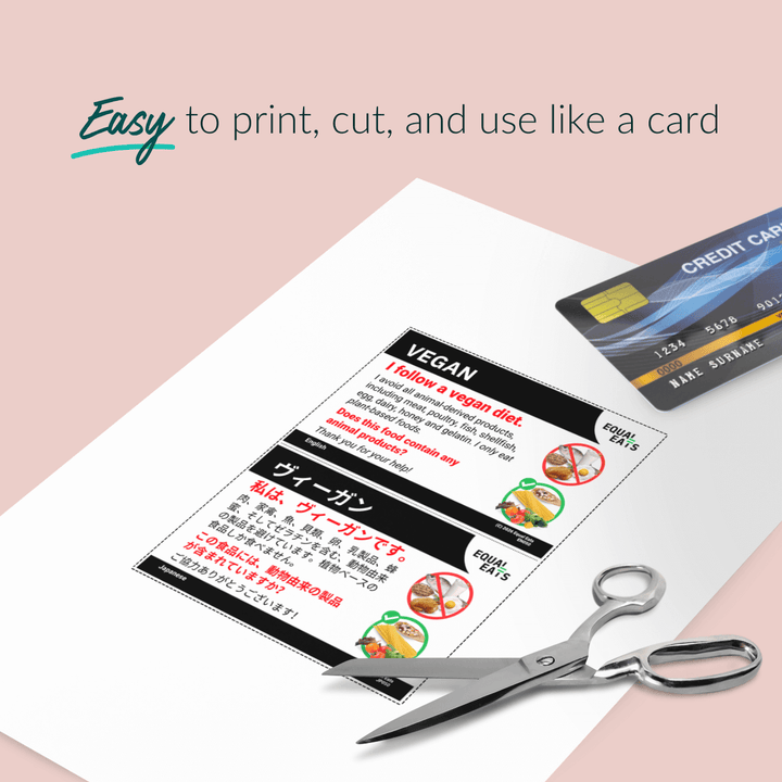 Vegan Diet Printable Card (PDF Download)