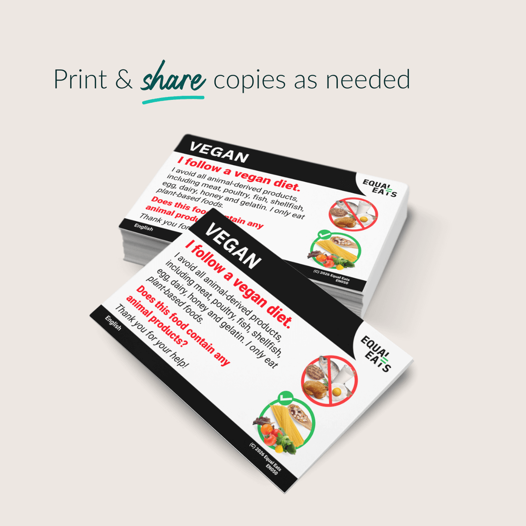 Vegan Diet Printable Card (PDF Download)