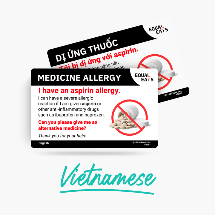 Vietnamese Aspirin Allergy Card