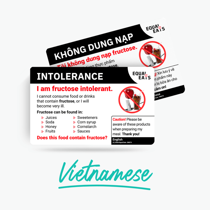 Vietnamese Fructose Intolerance Card