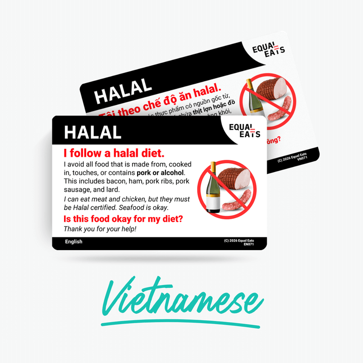 Vietnamese Halal Diet Card