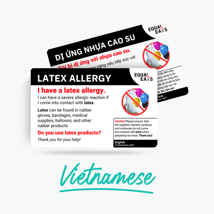 Vietnamese Latex Allergy Card