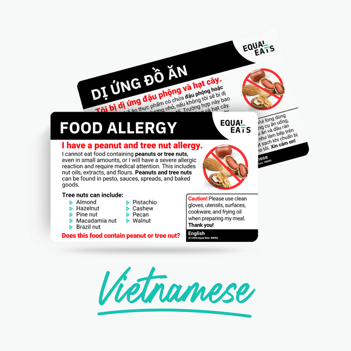 Vietnamese Peanut and Tree Nut Allergy Card