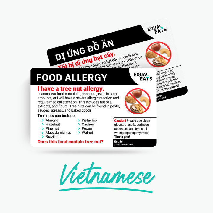 Vietnamese Tree Nut Allergy Card